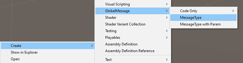 Creating a new message via context menu