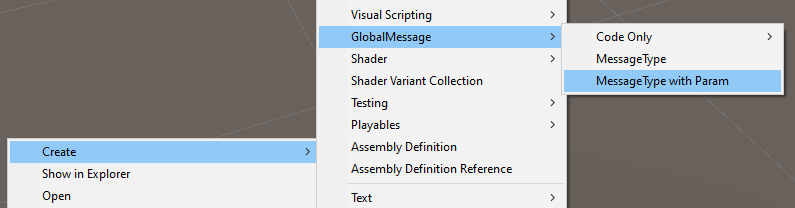 Creating a new Message with parameter via context menu