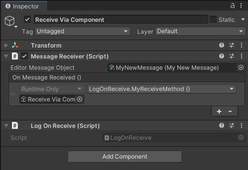 Inspector of MessageReceiver component.